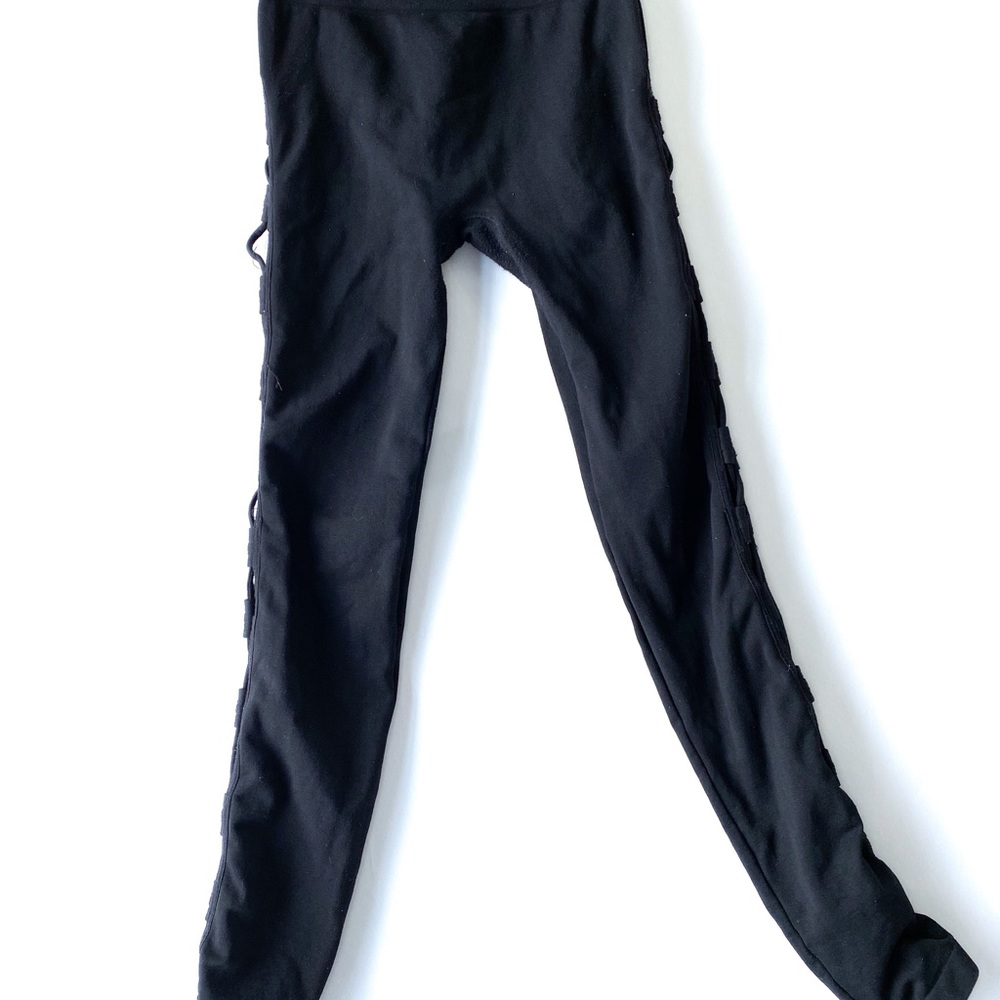Free People movement xs black leggings side lace up - Picture 3 of 16